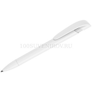 Фото Белая ручка из пластика овая шариковая YES F