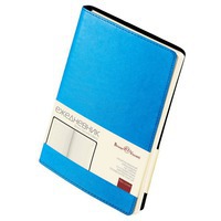 Стильный недатированный ежедневник MILANO А5 с гибкой обложкой с декоративной строчкой, 13,5 х 21,5 х 1,3 см, синий