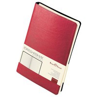 Стильный недатированный ежедневник MILANO А5 с гибкой обложкой с декоративной строчкой, 13,5 х 21,5 х 1,3 см, красный