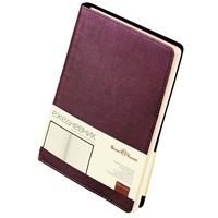 Стильный недатированный ежедневник MILANO А5 с гибкой обложкой с декоративной строчкой, 13,5 х 21,5 х 1,3 см, бордовый