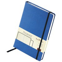 Фирменный блокнот Megapolis Velvet-А5 с твердой обложкой soft-touch на резинке, 14,1 х 21,6 х 1,5 см, синий