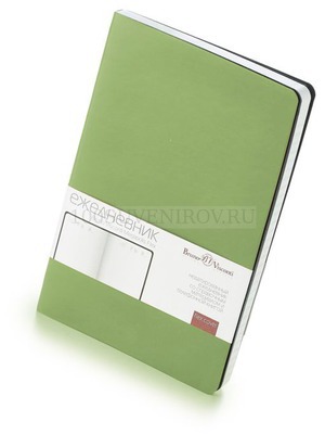 Фото Недатированный ежедневник зеленый из кожи А5 MEGAPOLIS FLEX с гибкой обложкой под персонализацию, 14 х 21 х 1,5 см. Ничего лишнего - только ежедневник!