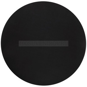 Фото Сервировочная салфетка черная из кожи SATINESS, круглая