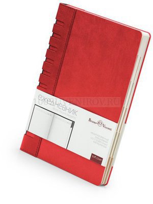 Фото Ежедневник недатированный с индексами А5 «Bergamo» «Bruno Visconti» (красный)