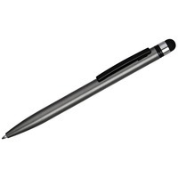 Ручка-стилус металлическая шариковая «Poke», серый/черный