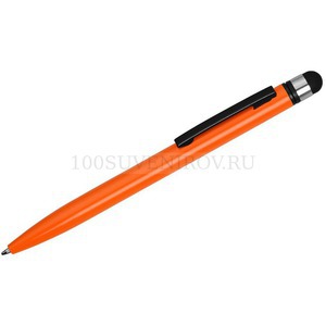 Фото Ручка-стилус металлическая шариковая «Poke» (оранжевый, черный)