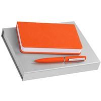 Набор оранжевый из кожи BASIS: ежедневник и ручка