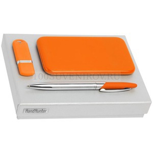 Фото Набор Hand Hunter Bring: флешка 8 Гб, зарядник, ручка (оранжевый)