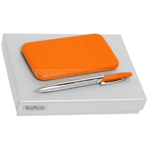 Фото Оранжевый набор HAND HUNTER CATCH: ручка, зарядник софт-тач