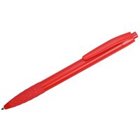 Ручка пластиковая красная из резины шариковая DIAMOND с грипом