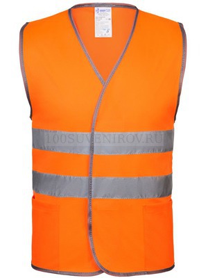 Фото Светоотражающий жилет оранжевый неон из полиэстера, размер XL