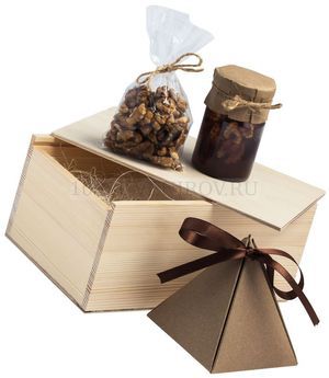 Фото Продуктовый съедобный Вкусный набор NUTCRACKER: баночка меда с грецкими орехами, чай в пирамидке, грецкие орехи