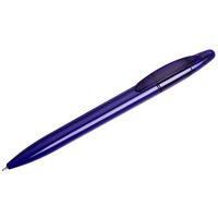 Ручка синяя из пластика овая шариковая MARK с хайлайтером