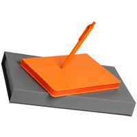 Деловой набор оранжевый из кожи SHALL: ежедневник, ручка