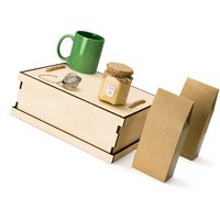 Изображение Продуктовый подарочный набор Tea Duo Deluxe: кружка, крем-мёд, чай черный и зеленый, ситечко для чая в подарочной коробке.  в каталоге Eat & Bite