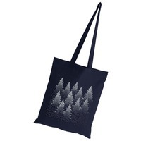 Холщовая сумка Silver Christmas, темно-синяя