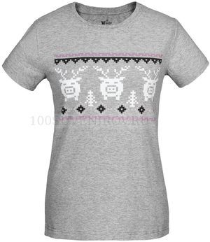 Фото Женская футболка серая из хлопка "ПИГСЕЛЬ", размер S