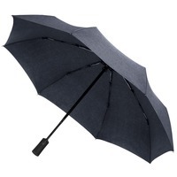 Картинка Складной зонт rainVestment, темно-синий меланж, дорогой бренд Indivo