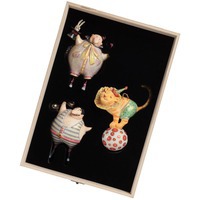 Фотка Набор из 3 авторских елочных игрушек Circus Collection: фокусник, силач и лев, дорогой бренд Ima Naroditskaya