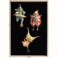 Картинка Набор из 3 авторских елочных игрушек Circus Collection: барабанщик, акробат и слон компании Ima Naroditskaya