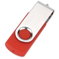 Набор подарочный красный из металла Vision Pro Plus soft-touch с флешкой, ручкой и блокнотом А5
