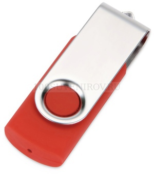 Фото Подарочный набор красный из металла Vision Pro Plus soft-touch с флешкой, ручкой и блокнотом А5