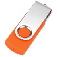 Набор оранжевый из металла Vision Pro Plus soft-touch с флешкой, ручкой и блокнотом А5