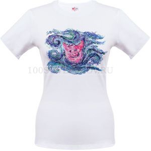 Фото Женская футболка белая "ВАН-ПИГ" с шелкографией, размер XL