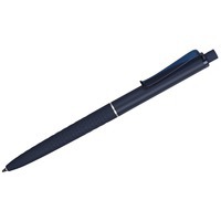 Ручка темно-синяя из пластика soft-touch шариковая Plane