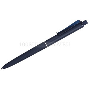 Фото Темно-синяя ручка из пластика soft-touch шариковая Plane