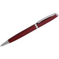 Ручка металлическая soft-touch шариковая «Flow», красный/серебристый