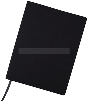 Фото Бизнес-блокнот "Biggy", B5 формат, черный, серый форзац, мягкая обложка, в клетку