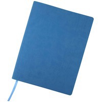 Бизнес-блокнот "Biggy", B5 формат, голубой, серый форзац, мягкая обложка, в клетку
