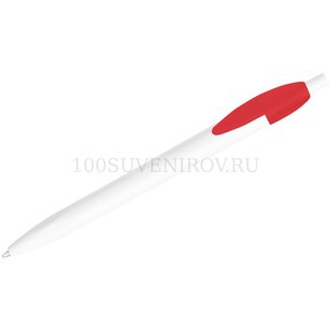 Фото Пластиковая шариковая ручка X-1 WHITE, белый/красный непрозрачный клип
