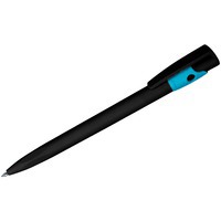 Ручка шариковая пластиковая KIKI ECOLINE, черный/голубой классик, экопластик