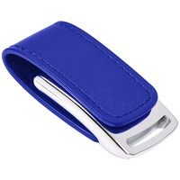 USB flash-карта металлическая Lerix 8Гб, темно-синий, металл, искусственная кожа