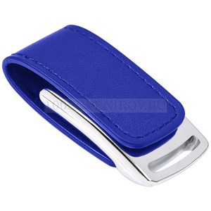 Фото Металлическая USB flash-карта Lerix 8Гб, темно-синий, металл, искусственная кожа