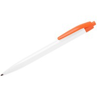 Фото N8, ручка шариковая, белый/оранжевый, пластик