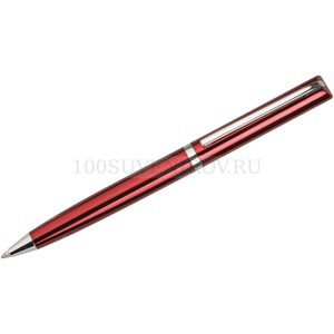 Фото Бордовая ручка из металла BULLET NEW шариковая, хром