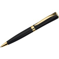 Ручка черная из металла WIZARD GOLD шариковая, золотистый