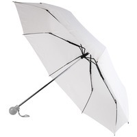 Изображение Зонт складной FANTASIA, механический, белый с серой ручкой