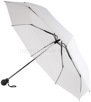 Фото Нейлоновый складной зонт FANTASIA, механический, белый с черной ручкой
