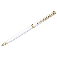 Ручка шариковая «Slim» с кристаллом, белый/золотистый