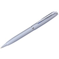 Солидная шариковая ручка GAMME CLASSIK с корпусом из латуни и фирменным логотипом на клипе в подарочной коробоке, 1,1 х 1,5 х 14,2 см, синие чернила , серебристый матовый/серебристый