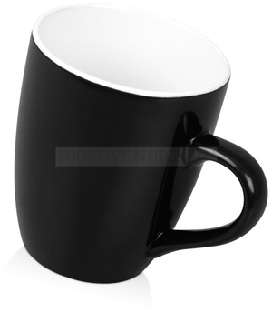 Фото Черная кружка из керамики TULIP под нанесение логотипа, 360 мл., d8,5 х 11 см