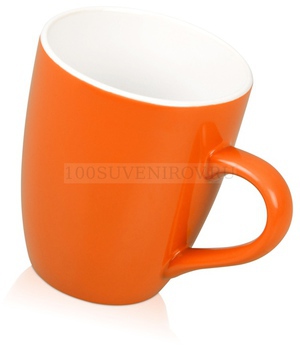 Фото Оранжевая кружка из керамики TULIP под нанесение логотипа, 360 мл., d8,5 х 11 см
