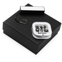 Подарочный набор «Non-stop music» с наушниками и зарядным устройством, черный/белый