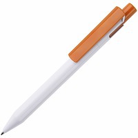 Изображение Ручка шариковая Zen, белый/оранжевый, пластик