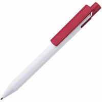 Ручка шариковая пластиковая ZEN, белый/красный