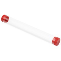 Футляр-туба пластиковый для ручки «Tube 2.0», прозрачный/красный